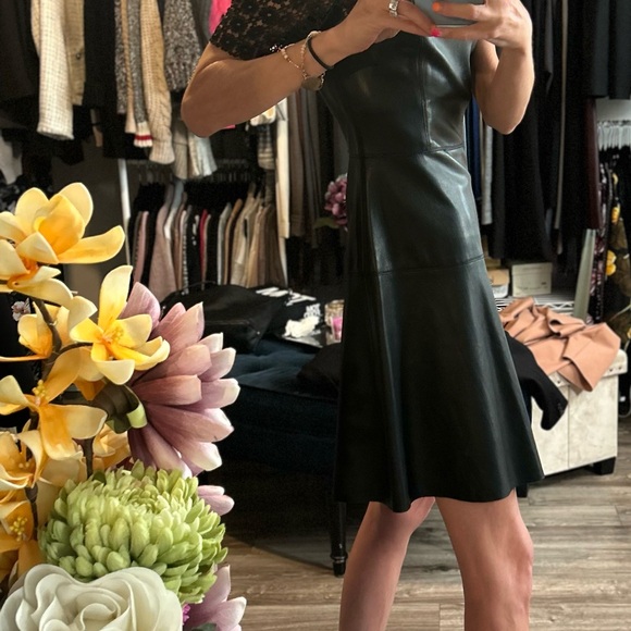 STUNNING , ZARA , black faux leather short dress size S - Picture 5 of 13